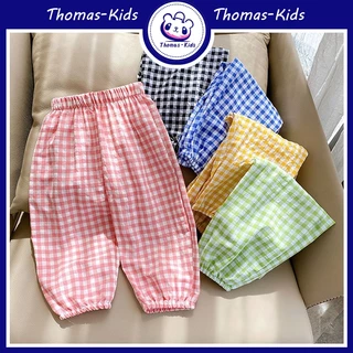 [THOMAS KIDS] Quần kẻ sọc cho trẻ em Quần dài mát mẻ và chống muỗi thời trang và đa năng cho bé trai và bé gái 2-10 tuổi