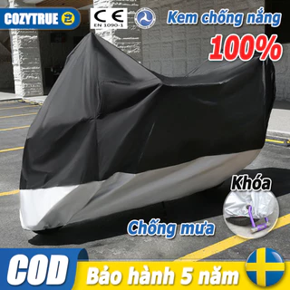 Bạt phủ xe máy chất lượng cao COZYTRUE Bạt che xe máy chất liệu vải dù Áo bạt trùm xe chống thấm nước toàn thân