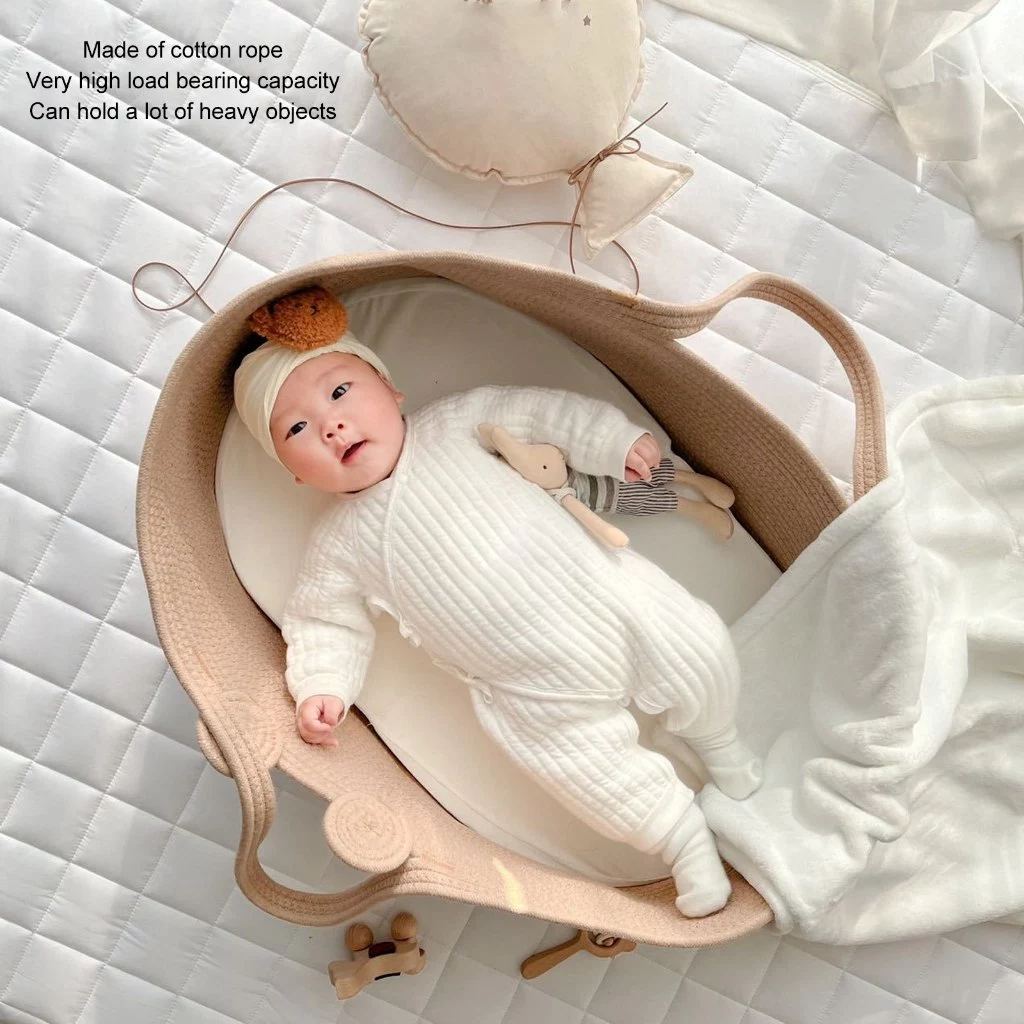 Có thể bán buôn Giỏ Ngủ Cho Bé Hoạt Hình Dễ Thương Họa Tiết Gấu Lưu Trữ Dệt Dây Cotton Bassinet Trẻ Sơ Sinh Sodium075 Hàng giao ngay