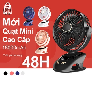 (Bộ QUÀ TẶNG）MẪU MỚI 2024 (18000 mAh) Quạt Mini Tích Hợp Đèn Ngủ Cao Cấp,Quạt kẹp bàn,Quạt Sạc Đa Năng Để Bàn, quạt gấp mini thiết kế để bàn, Quạt mini sạc điện, Quạt Tích Điện Kẹp Bàn, 720 Độ - BH 12 tháng