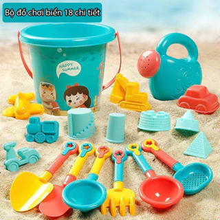 Bộ đồ chơi muỗng cát bãi biển chi tiết cho trẻ em có xô Đồ chơi bãi biển cho bé trai và bé gái