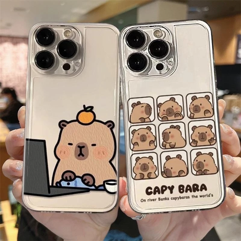 Ốp điện thoại hoạt hình Capybara hoạt hình cho Xiaomi Redmi 13 A3 13C 12C Note 13 Pro Plus 12S 10 11 9A 9C Vỏ silicon mềm Vỏ trong suốt Vỏ bảo vệ toàn diện dễ thương