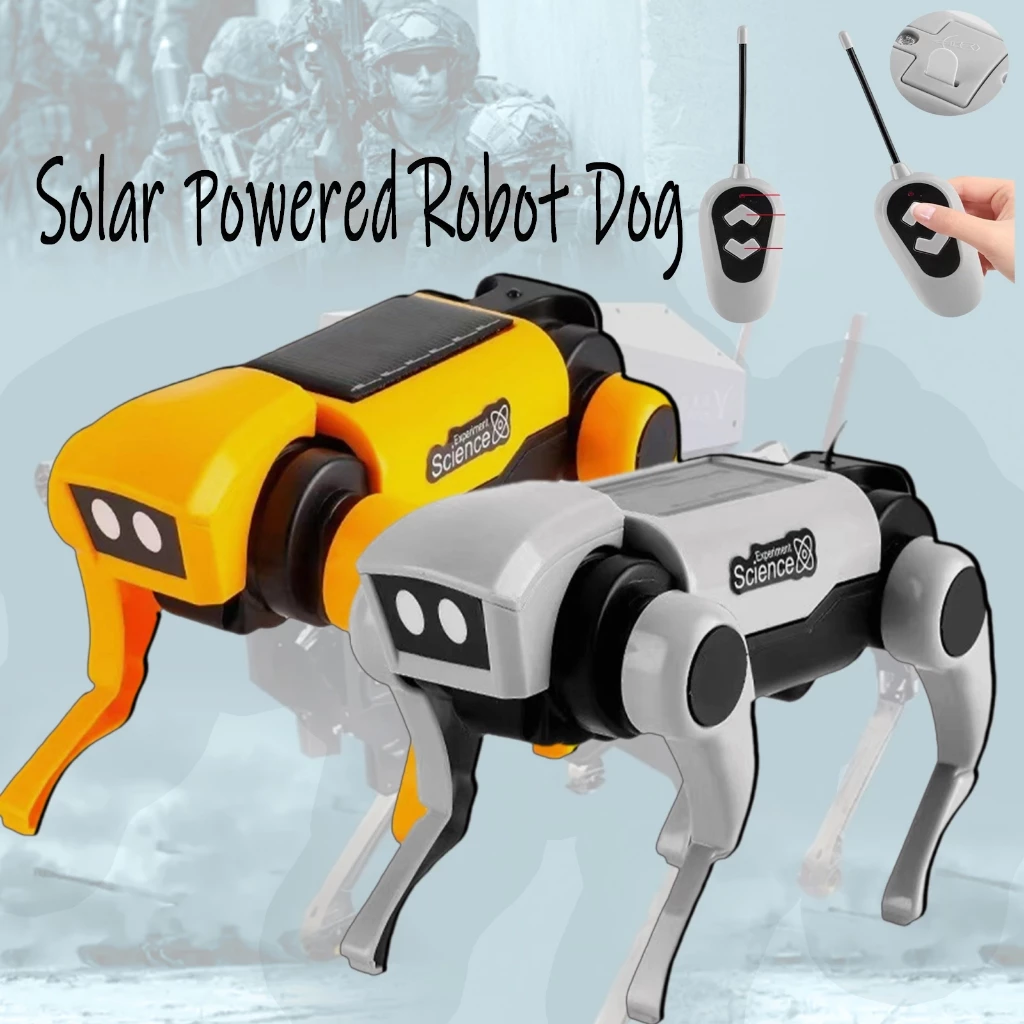 Diy Robot Dog Kit Smart Robot Dog Kit Bộ thí nghiệm khoa học Cơ khí năng lượng mặt trời Chó Học tập Khoa học giáo dục hjuvn