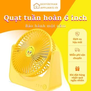 Quạt mini 6 inch không dây, siêu nhẹ, âm thanh nhẹ cho văn phòng, bàn làm việc, phòng ký túc xá sinh viên, sử dụng tại nhà, pin lithium dung lượng lớn, thời gian sử dụng dài, quạt gió 360°, tiện lợi, dễ dàng mang theo