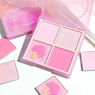 Xixi Bốn Màu Blush Cheek Tím Cheek Xanh Mờ Thiên Nhiên Chống Thấm Nước Lâu Dài Mật Ong Đào Trang Điểm