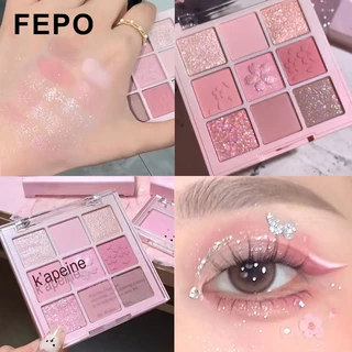 Fepo 9 Màu Phấn Mắt Bảng 9 Màu Tự Nhiên Matte Shimmering Kim Loại Trang Điểm Quyến Rũ Khỏa Thân Kem Trang Điểm