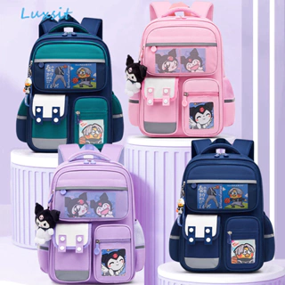 [Sẵn sàng giao hàng] Túi đi học tiểu học cho bé trai và bé gái mới dành cho ba lô trẻ em Kuromi hoạt hình dễ thương có mặt dây chuyền