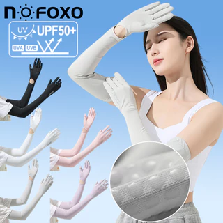 Nofoxo UPF50 + Mùa Hè Co Giãn Chống Tia UV Ice Silk Mỏng Thoáng Khí Chống Nắng Tay Ngoài Trời Đi Xe Đạp Lái Xe Tay Bao Găng Tay Dài