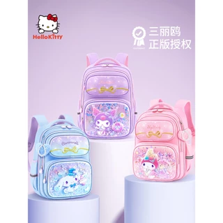 [Sanrio Chính Hãng] Kuromi Schoolbag Nữ Học Sinh Tiểu Học Lớp 1-3 Giảm Gánh Nặng Nhẹ Ba Lô Bé Gái 2024 Phong Cách Mới Cô gái Cặp sách