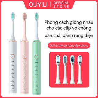 OUYILI Bàn chải đánh răng điện IPX7 - Bàn chải đánh răng Sonic công nghệ Đức - Tặng kèm 4 đầu thay thế