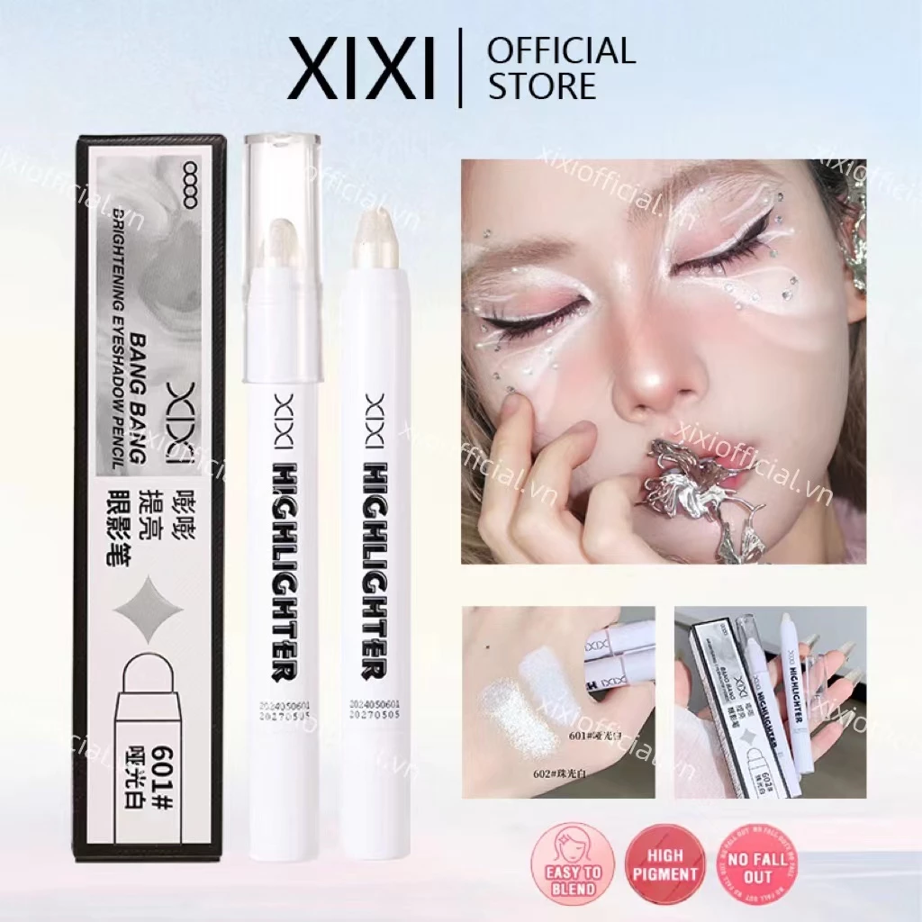 Xixi Phấn Mắt Nằm Silkworm Highlighter Bút Hàn Quốc Mắt Trang Điểm Ngọc Trai Trắng Mờ Độ Bóng Cao Làm Sáng Lấp Lánh Phấn Mắt Stick NO.Z921