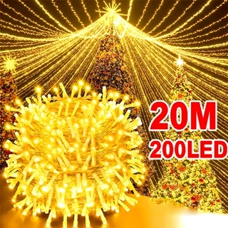 Đèn dây LED 20M 200 với 8 chế độ Đèn chống nước cho Giáng sinh ngoài trời trong nhà, đám cưới, trang trí tiệc tùng (phích cắm 220V)