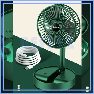 Super compact mini rechargeable desk fan with 3 super durable wind levels, convenient USB charging cable.