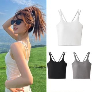 Áo 2 Dây Nữ Cross Camisole Áo Vest Có Mút Ngực Phong Cách Hàn Quốc Hot Girl