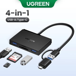 Ugreen 4 trong 1 Type-C / USB-A Đầu đọc thẻ SD TF USB-A cắm kép cho máy ảnh, iPad, Điện thoại, Xe trên không không không người lái, Camera an ninh, Dash Cam
