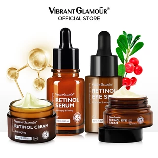 VIBRANT GLAMOUR Bộ kem dưỡng da mặt và tinh chất Retinol cho mắt với axit hyaluronic 2.5% chống lão hóa làm trắng mịn