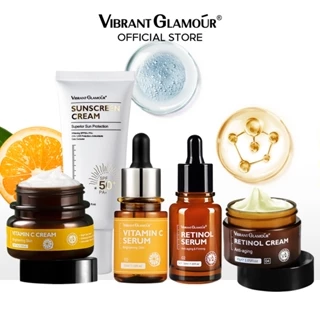 VIBRANT GLAMOUR Set mỹ phẩm chăm sóc da chống nắng retinol vitamin C hyaluronic acid 2.5% làm trắng da chống lão hóa