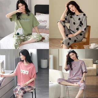 Bộ 2 Bộ Đồ Ngủ In Họa Tiết Hoạt Hình, Thời Trang Mùa Hè, Thích Hợp Cho Nữ Size M-5XL