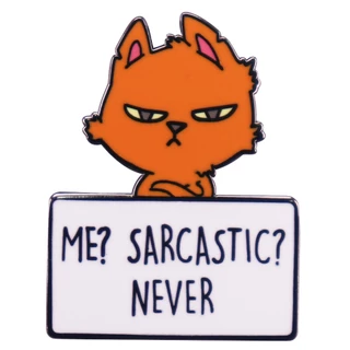 Me Sarcastic Never Badge Cat Men Pin Ba Lô Sáng Tạo Trang Trí Trâm Cài