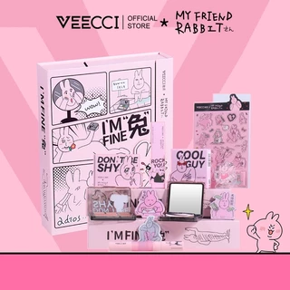 VEECCI*MY FRIEND RABBIT Bộ Mỹ Phẩm Phiên Bản Giới Hạn Son Môi Bảng Phấn Mắt Phấn Phủ Trang Điểm