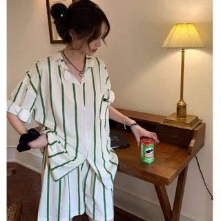 ❤Bộ đồ ngủ nữ ❤Phong Cách Mới pijama  ins Ren Bộ Đồ Ngủ Nữ Quốc Gấu Dễ Thương Mùa Hè QuầnTay Ngắn