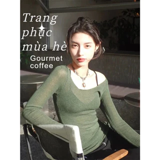 Áo sweater Tay Dài Màu Sắc Trơn Phong Cách retro Dành Cho Nữ