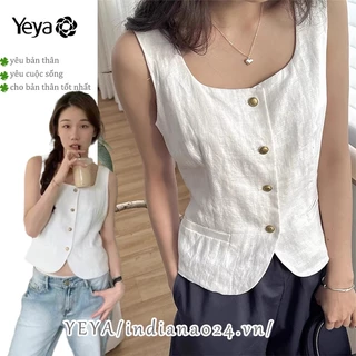 Áo vest nữ YEYA Áo mỏng không tay đa năng thời trang ngắn áo vest đơn giản