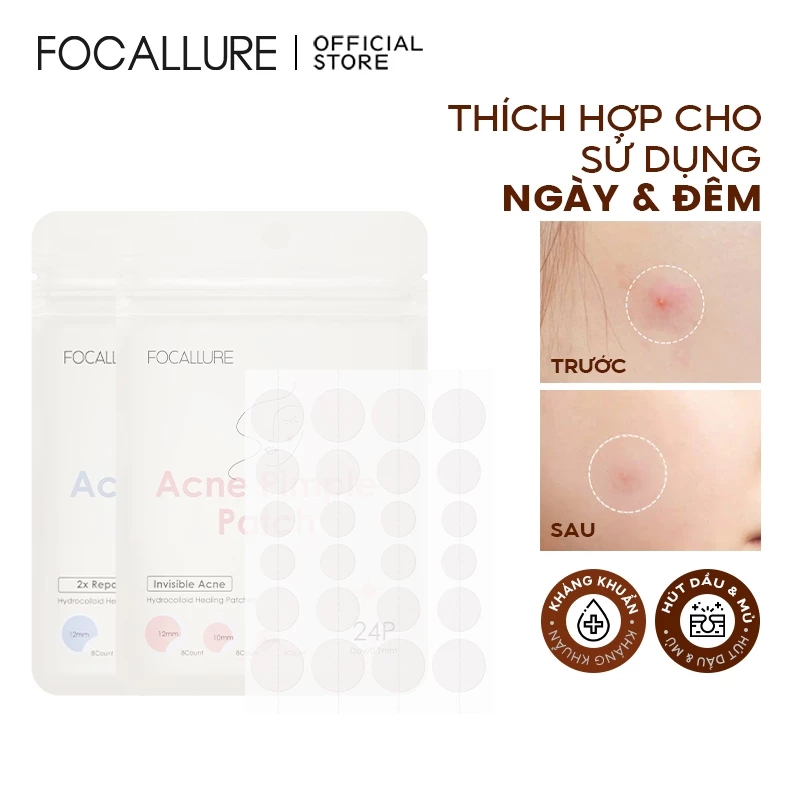 Miếng dán mụn FOCALLURE tái tạo chăm sóc làn da tiện dụng cao cấp 2g