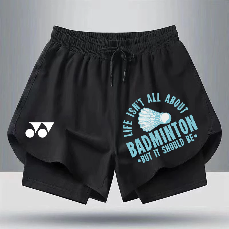 Quần short thể thao Yonex Nam / Nữ / Cặp đôi mùa hè lót hai lớp tập bóng rổ và quần tập thể dục dáng rộng và thoáng khí chạy bộ quần short khô nhanh