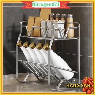 Kệ Đựng Gia Vị Nhà Bếp INOX Đa Năng 2 Tầng Tổ Chức Vật Dụng Nhà Bếp - Nitrogen071