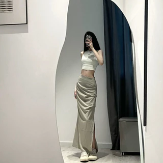 Váy lưng cao phong cách Hàn Quốc Slim-fit Slimmer Look Thời trang quyến rũ dành cho nữ