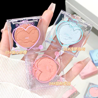 ✨✨Trà Xixi Trà Đào Trái Tim Đơn Sắc Blush Bột bão Hòa Thấp Tinh Tế Màu Sắc Tự Nhiên Kết Xuất Bột Chống Bay Làm Sáng Tự Nhiên