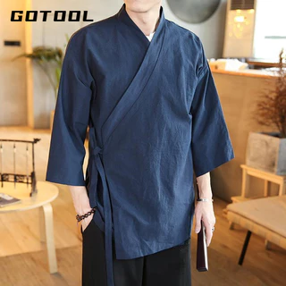 [Gotool] đồng phục đầu bếp	Quần áo công sở Nhật Bản tay trung bình nhà hàng kimono sushi bồi bàn nam nữ mặc tùy chỉnh bảy điểm
