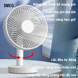 SMEG Quạt không dây có sạc USB, sức gió mạnh, pin lâu, chất lượng cao