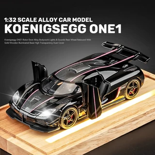 [Rum] Tỉ lệ 1: 32 Koenigsegg ONE1 Mô hình ô tô hợp kim Ánh sáng & Hiệu ứng âm thanh Đồ chơi ô tô Diecast cho bé trai Quà tặng sinh nhật Đồ chơi trẻ em Bộ sưu tập ô tô