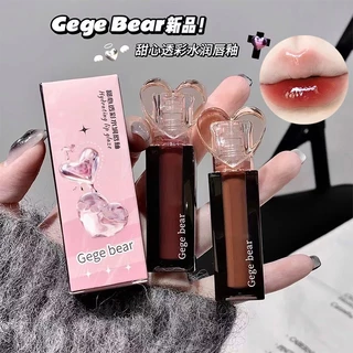 Gege Bear Mirror Lip Glaze Dưỡng Ẩm Dưỡng Ẩm Lâu Dài Son Bóng Son Môi