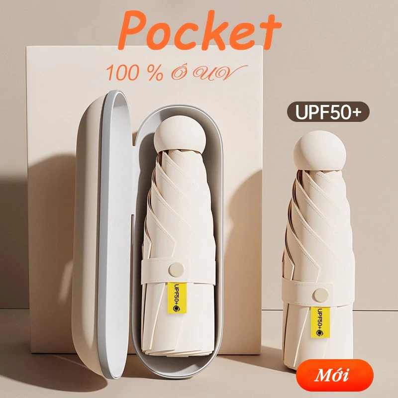 Ô Mini Bỏ Túi Bảo Vệ 100% UV Nhỏ Gọn Di Động Gấp Mưa Ô Mini Thể Thao & Ngoài Trời