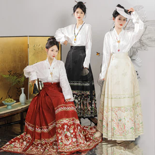 Cổ Điển Ngựa Mặt Váy Phù Hợp Với Trung Quốc Cổ Điển Hanfu Máy Bay Tay Phong Cách Trung Hoa Ming Made Ngựa Mặt Váy Hàng Ngày