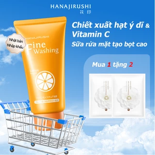 sữa rửa mặt cho da dầu HANAJIRUSHI dưỡng ẩm làm trắng da chứa vitamin C 120g
