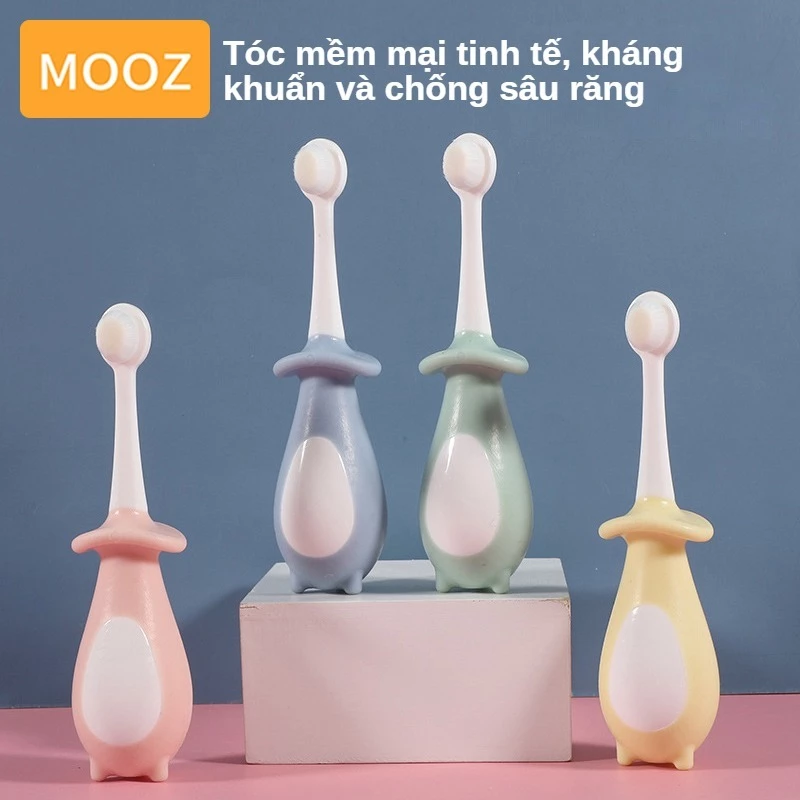 MOOZ 2 Bàn Chải Đánh Răng Trẻ Em Để Bảo Vệ Sức Khỏe Răng Miệng Và Răng, Chống Sâu Răng, Chăm Sóc Răng Miệng, Bàn Chải Đánh Răng Cho Bé, Làm Sạch Răng, Bàn Chải Lông Mềm CXH007