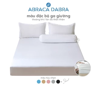 Tấm ga trải giường ABRACA DABRA 4 kích thước tùy chọn/ Vỏ gối màu trơn mềm mại thoải mái cho giường 1m2 1m6 1m8