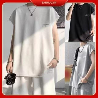 【M-8XL】Áo ba lỗ nam sát nách form rộng Đồ bộ nam  thời trang áo thun nam + quần short nam nữ BANNUU