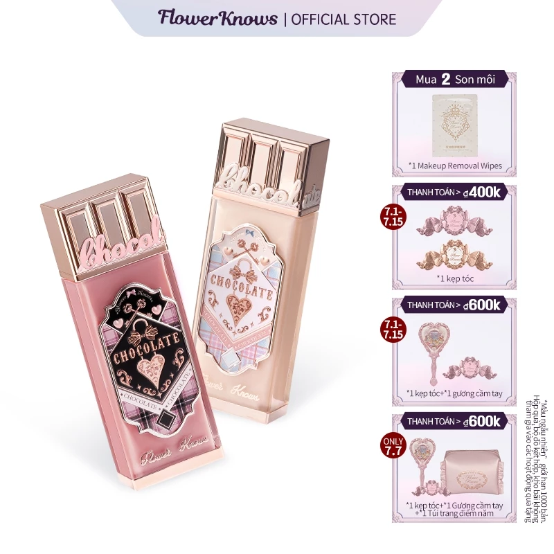 Son kem trang điểm FLOWER KNOWS mềm mịn dưỡng ẩm lâu trôi chăm sóc đôi môi 4.5ml