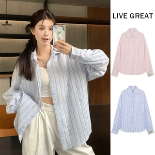 Live GREA Lovito Áo sơ mi sọc colorblock thông thường dành cho nữ LNE43407