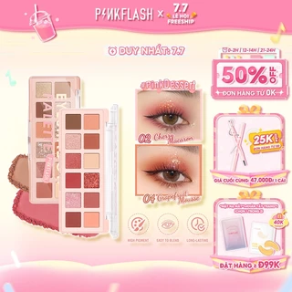 Bảng phấn mắt PINKFLASH PinkDessert độ lên màu cao nhũ ánh kim lâu trôi trang điểm đa năng 100g