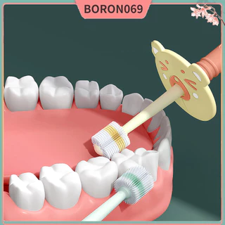 [Hàng Sẫn] Bàn chải cho bé, Bàn chải đánh răng trẻ em 360° tích hợp khuôn lông mềm sơ sinh Boron069