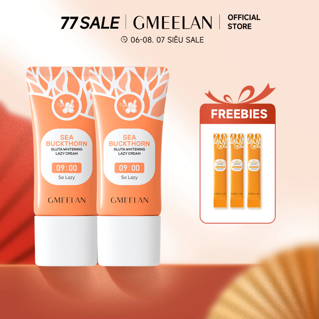 GMEELAN COMBO 2PCS KEM LƯỜI BIỂN GLUTA TRẮNG DA 30g*2 SPF20 LAZY CREAM