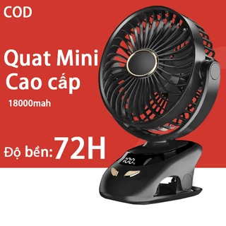 (2000-10000 mAh) [Mới 2024] Quạt mini để bàn siêu bền, quạt tích điện F06 10000mAh12 giờ liên tục, Sạc Type C + Có đèn