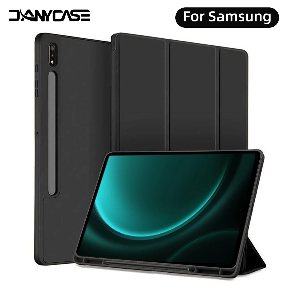 Ốp Lưng Có Bút Cho Samsung Galaxy Tab S10 FE Plus 12.4 S6 Lite 10.4 inch 2024 A9 8.7 S9 FE Plus S8 S7 A9 Plus 11 S7 Plus S7 FE S8 Plus 12.4 S8 Ultra 14.6 Vỏ Máy Tính Bảng