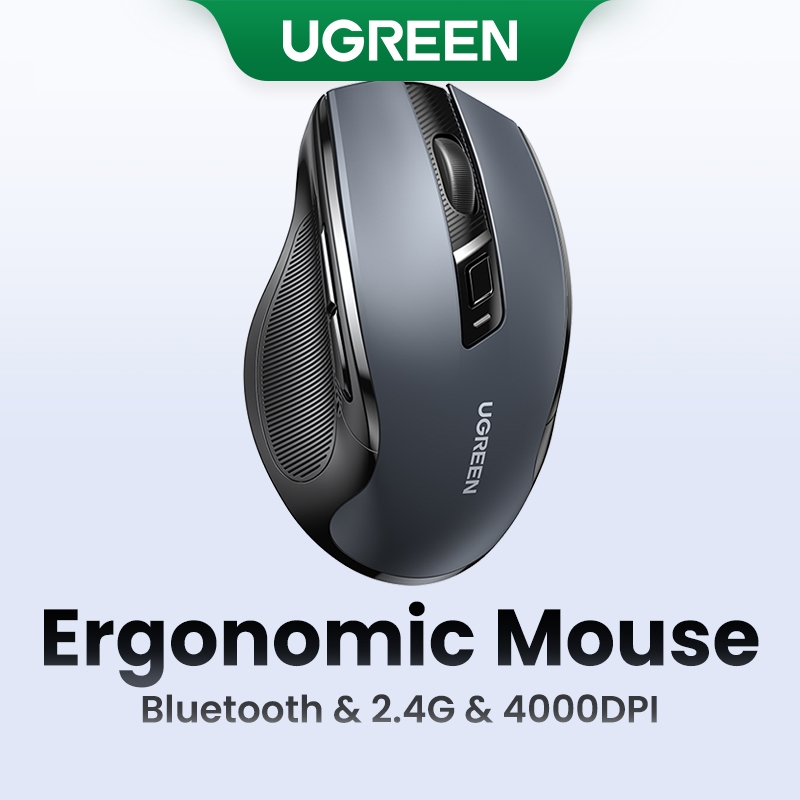 Chuột không dây UGREEN, 6 nút im lặng, 2.4G có đầu thu Mini USB, cài đặt DPI 5…